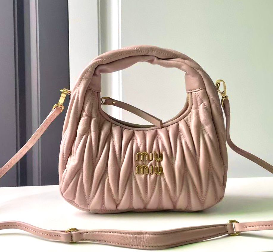 Miu Miu Wander matelass? nappa leather hobo mini-bag image 1