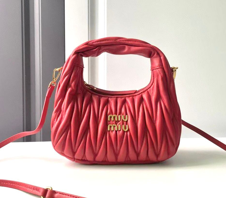 Miu Miu Wander matelass? nappa leather hobo mini-bag image 1