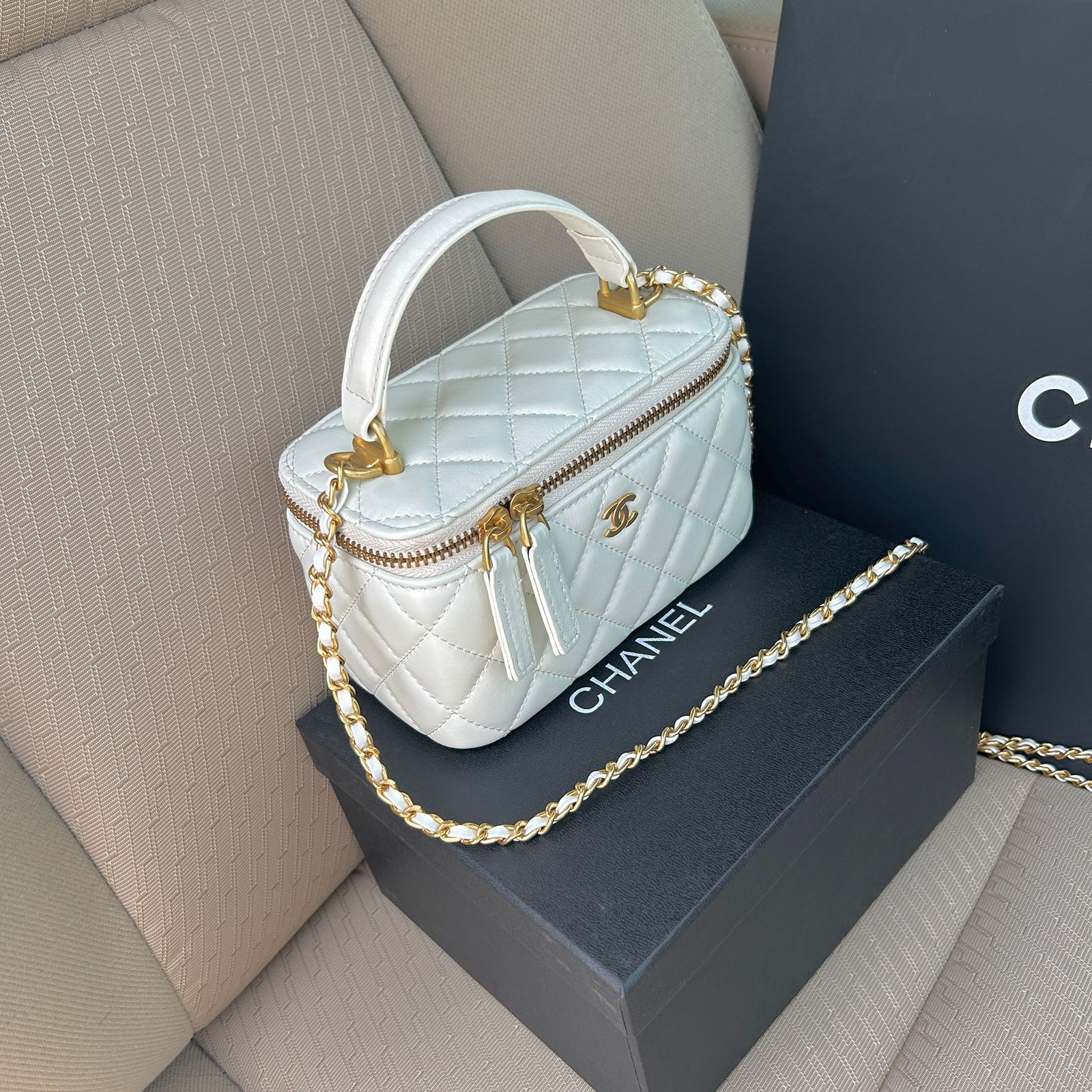 Chanel Vanity Top Handle bag with gold-tone hardware. image 1
