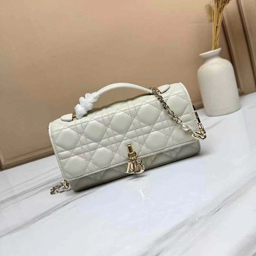 Dior My Dior mini bag in latte cannage lambskin. image 1