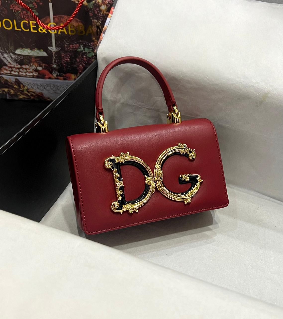 Dolce & Gabbana DG Girls top handle bag in red nappa leather. image 1
