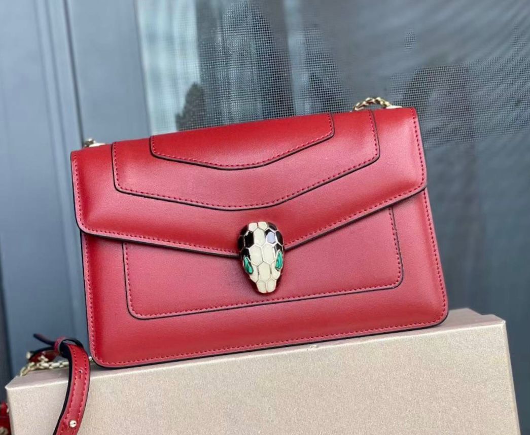 Bvlgari Serpenti Forever crossbody bag in red calf leather. image 1