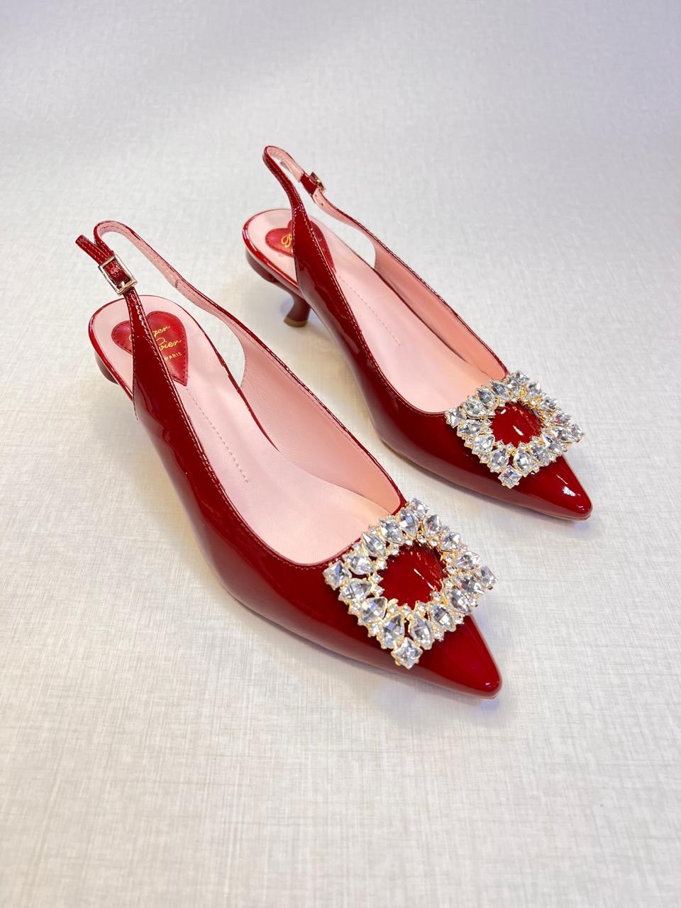 Belle Vivier 45 Slingback Pumps in Satin image 1