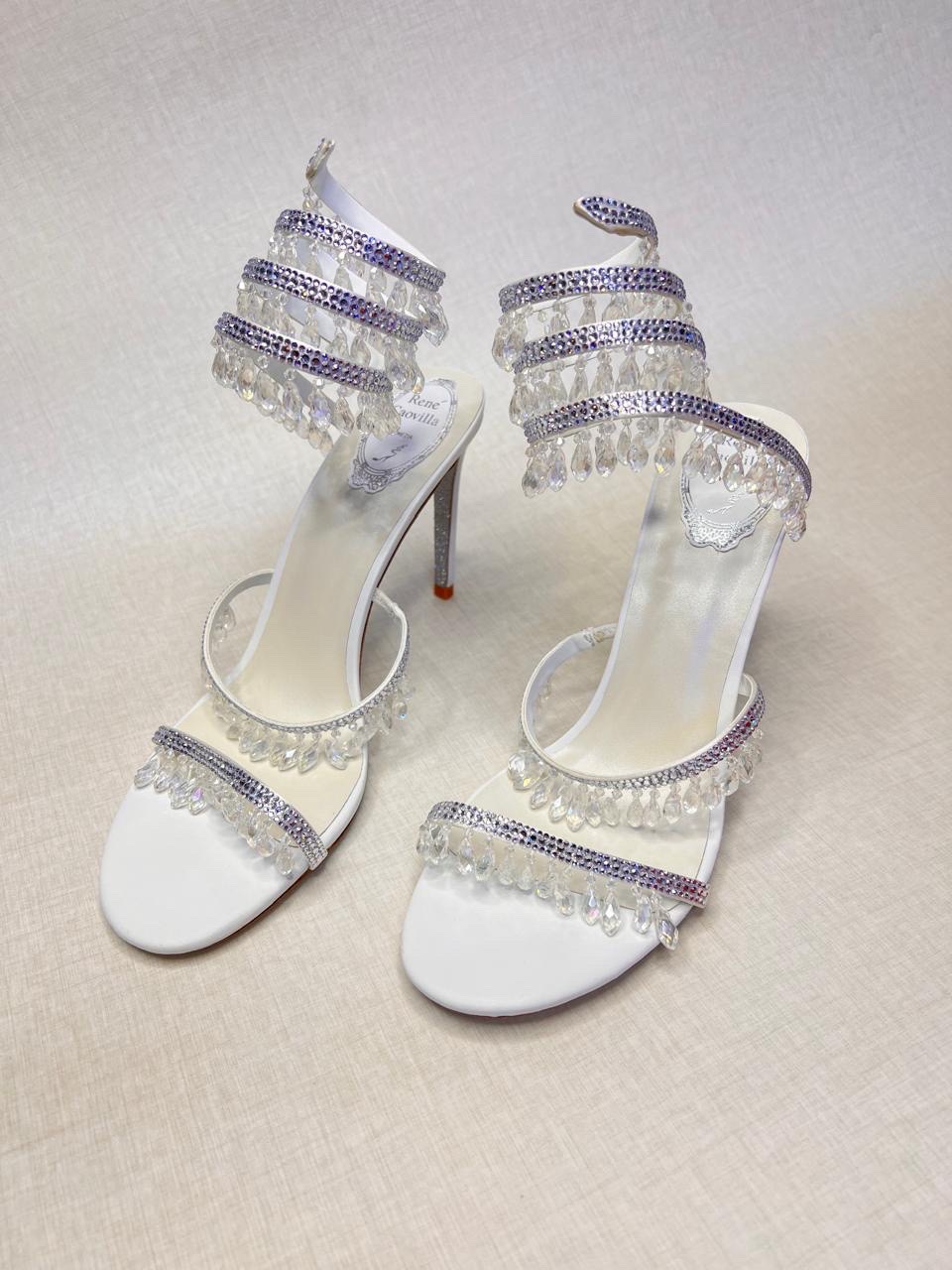 René Caovilla Chandelier sandals with crystal embellishments. image 1