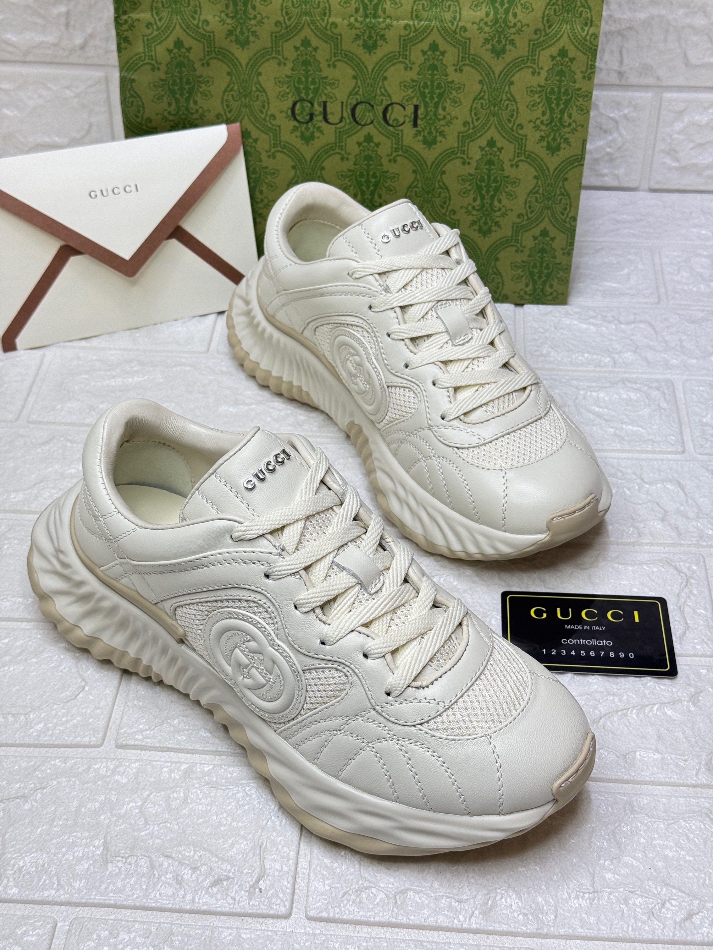 Gucci Interlocking G sneakers with a chunky sole and a leather upper. image 1