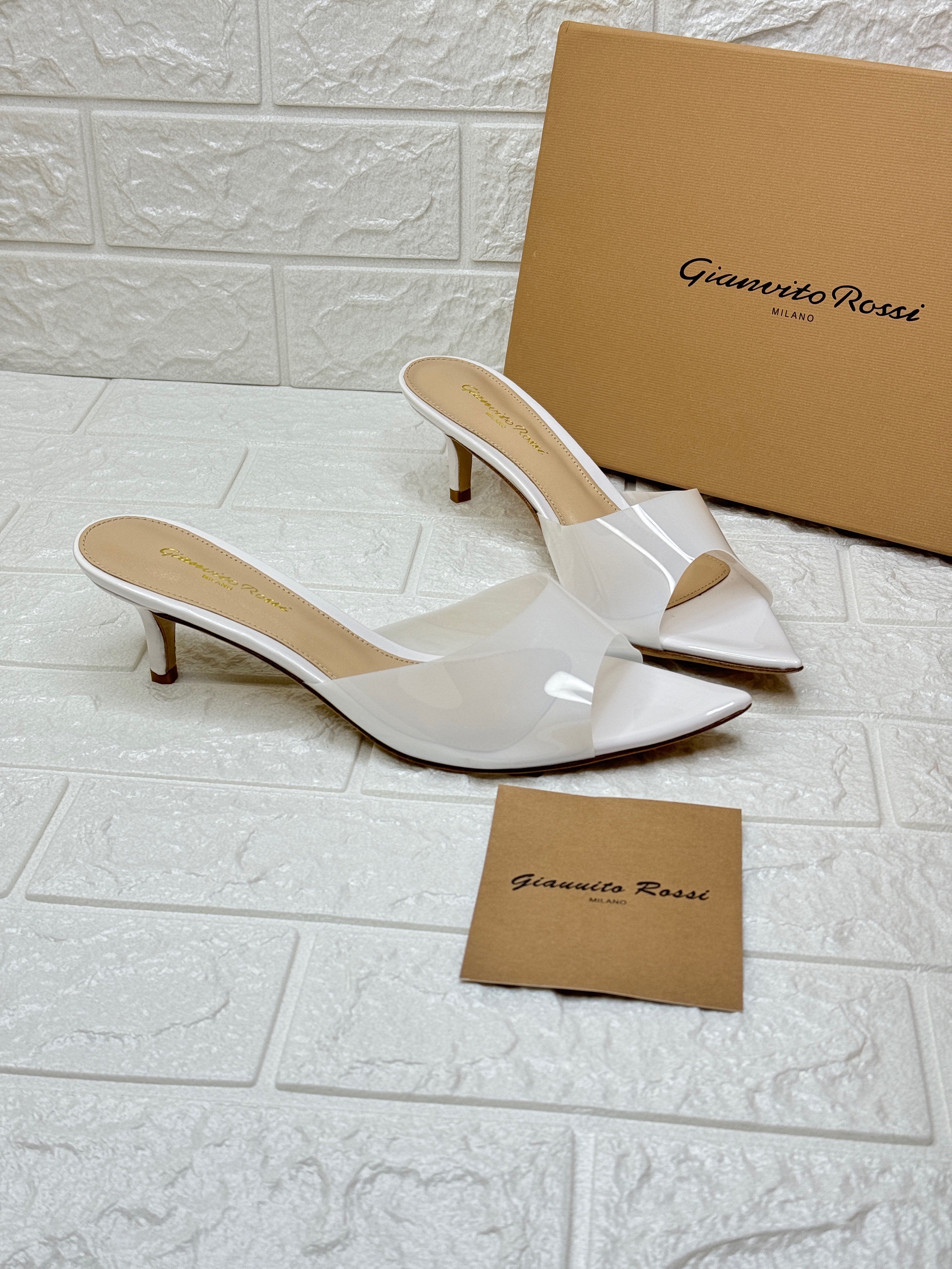 Rossi Elle 55 translucent mules image 1