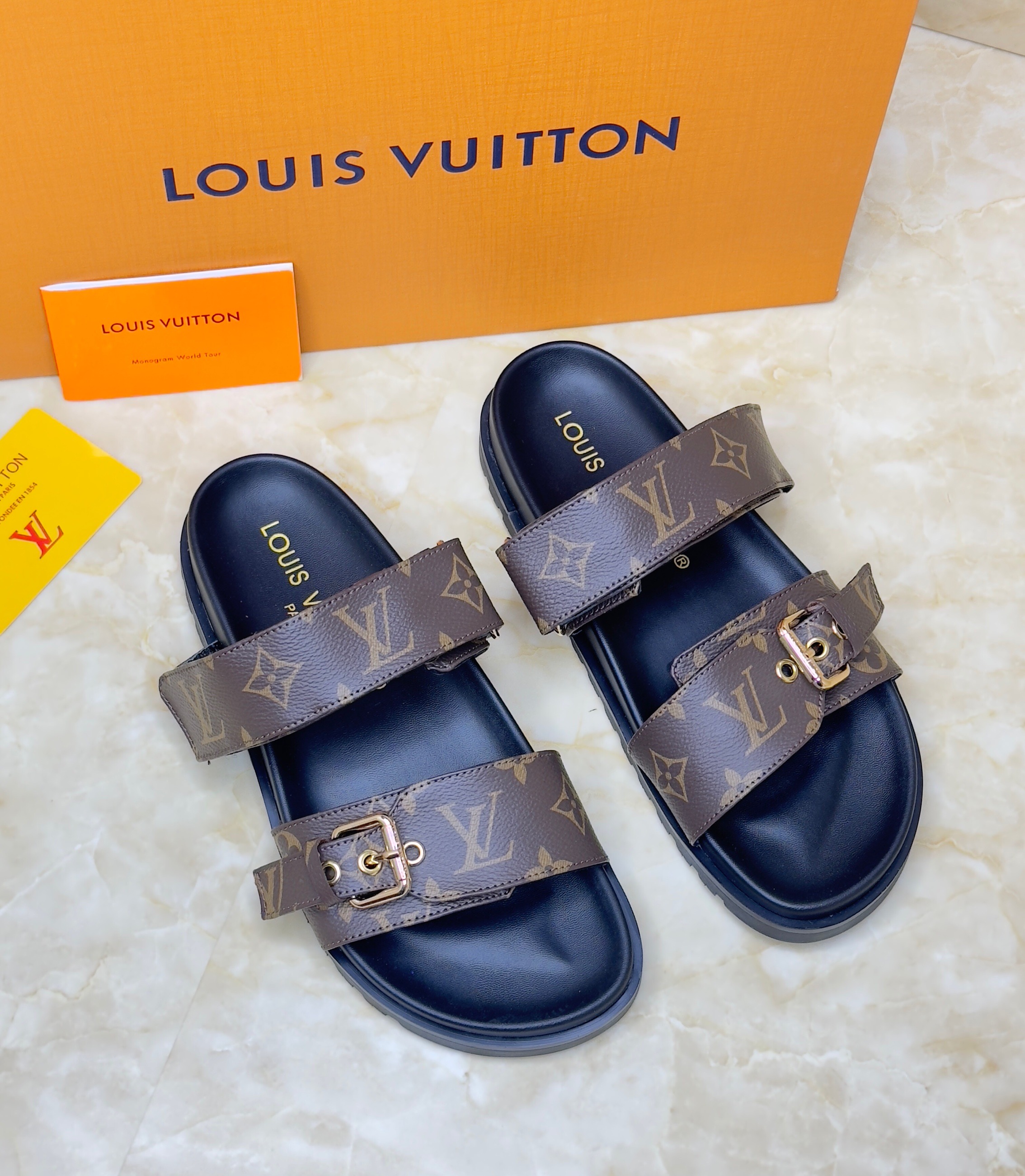 Louis Vuitton Bom Dia flat comfort mule in Monogram canvas. image 1