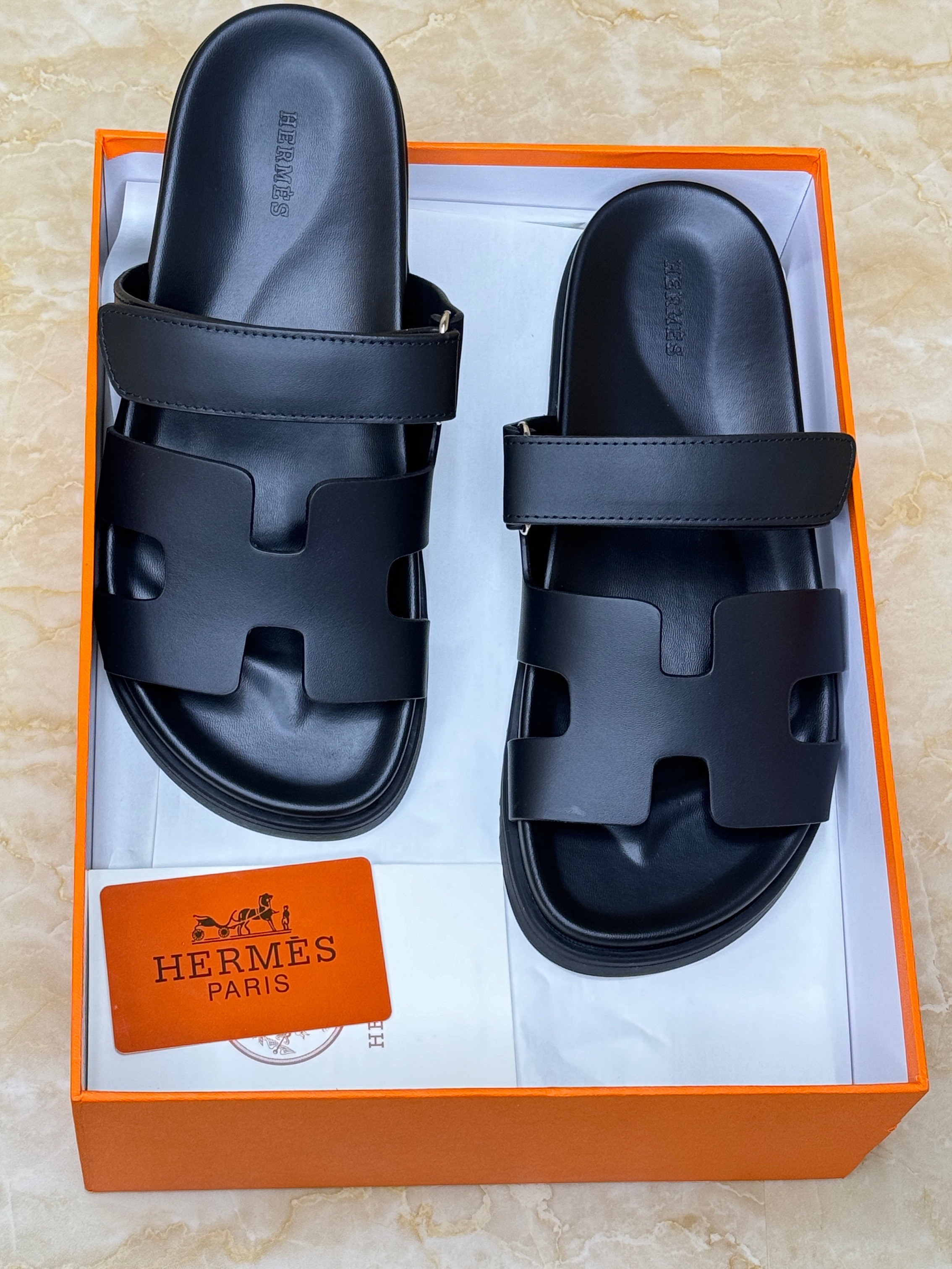 Herm?s Chypre leather sandals. image 1